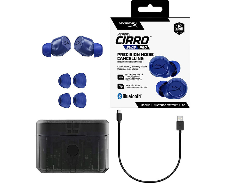 HyperX Cirro Buds Pro True Wireless Earbuds with Active Noise Cancellation, Blue/Black | 727A6AA