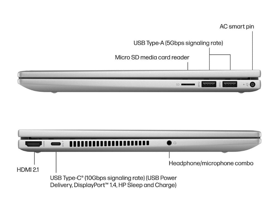 HP Envy X360 14 Convertible Laptop 14-es1023dx, Intel Ultra 7-155U, 16GB, 512GB SSD,14 Inch Touchscreen FHD, Intel Graphics, Win 11, Silver | 9R8R3UA