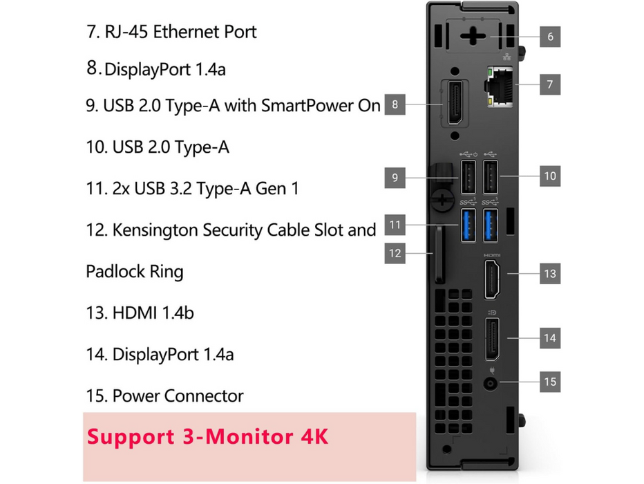 Dell OptiPlex 7020 Micro Desktop Intel Core  i5-14500T, 16GB, 256GB SSD, Windows 11 Pro, Black | FV8NH